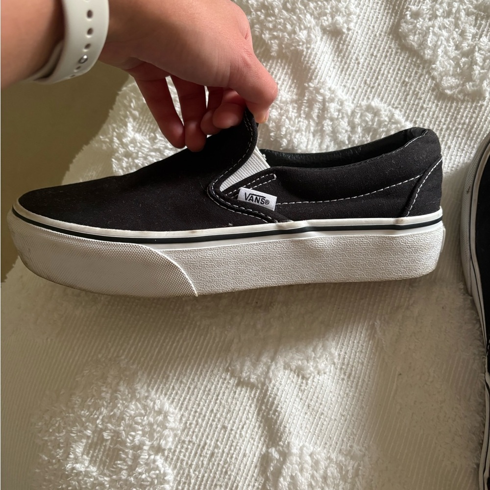 Platform Black Slip on Vans
